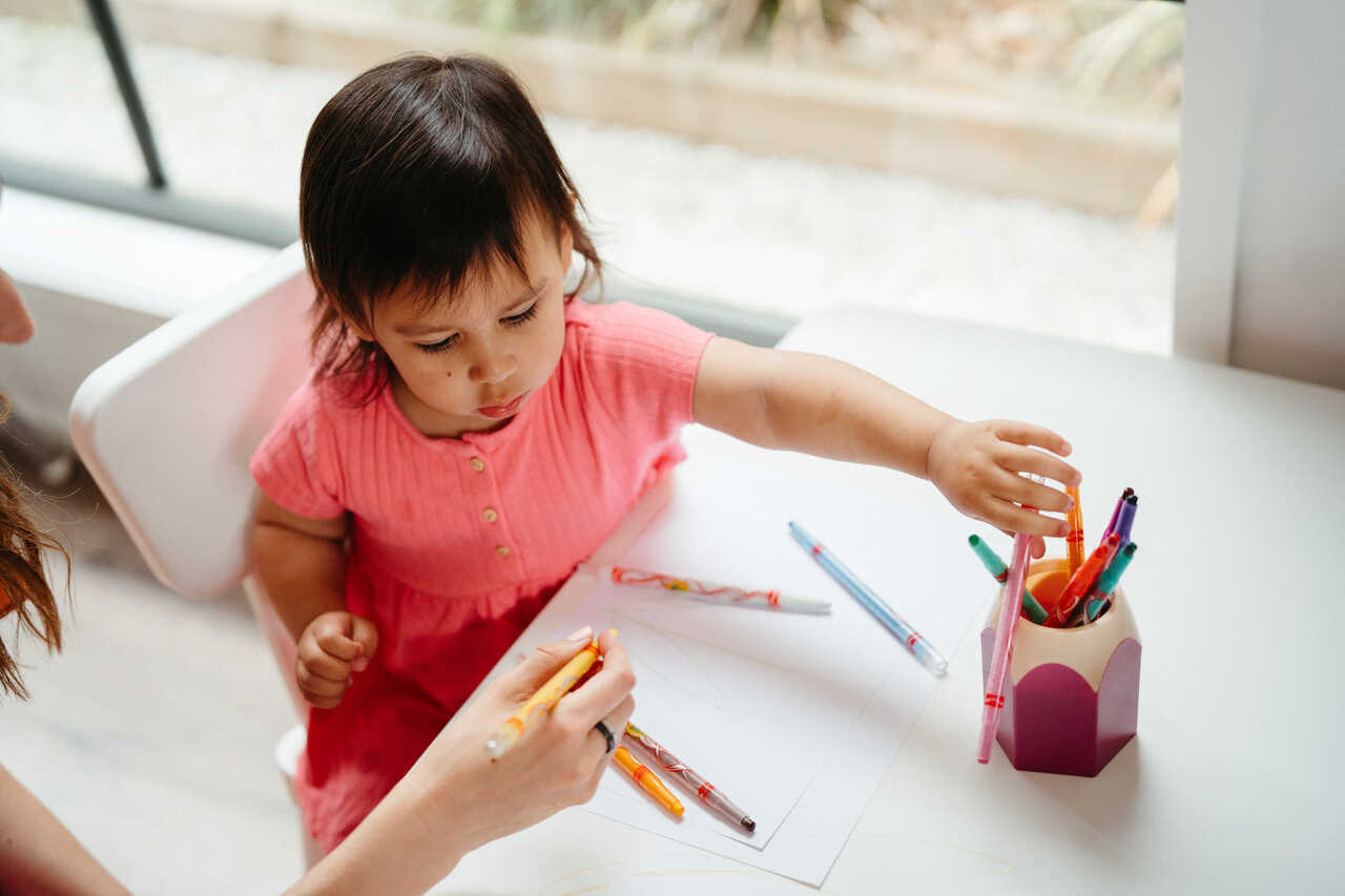 Learning to draw with crayons