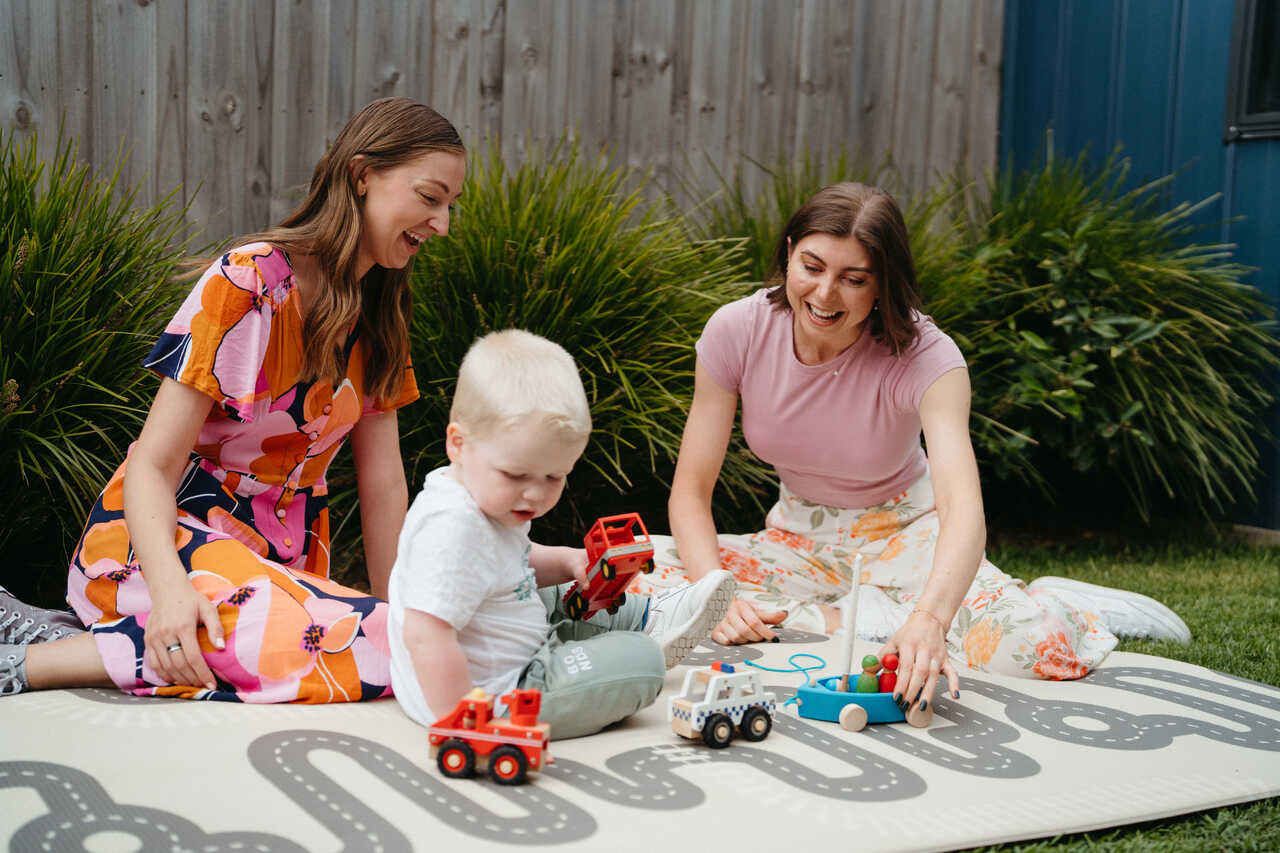 ABA therapists playing cars with a learner