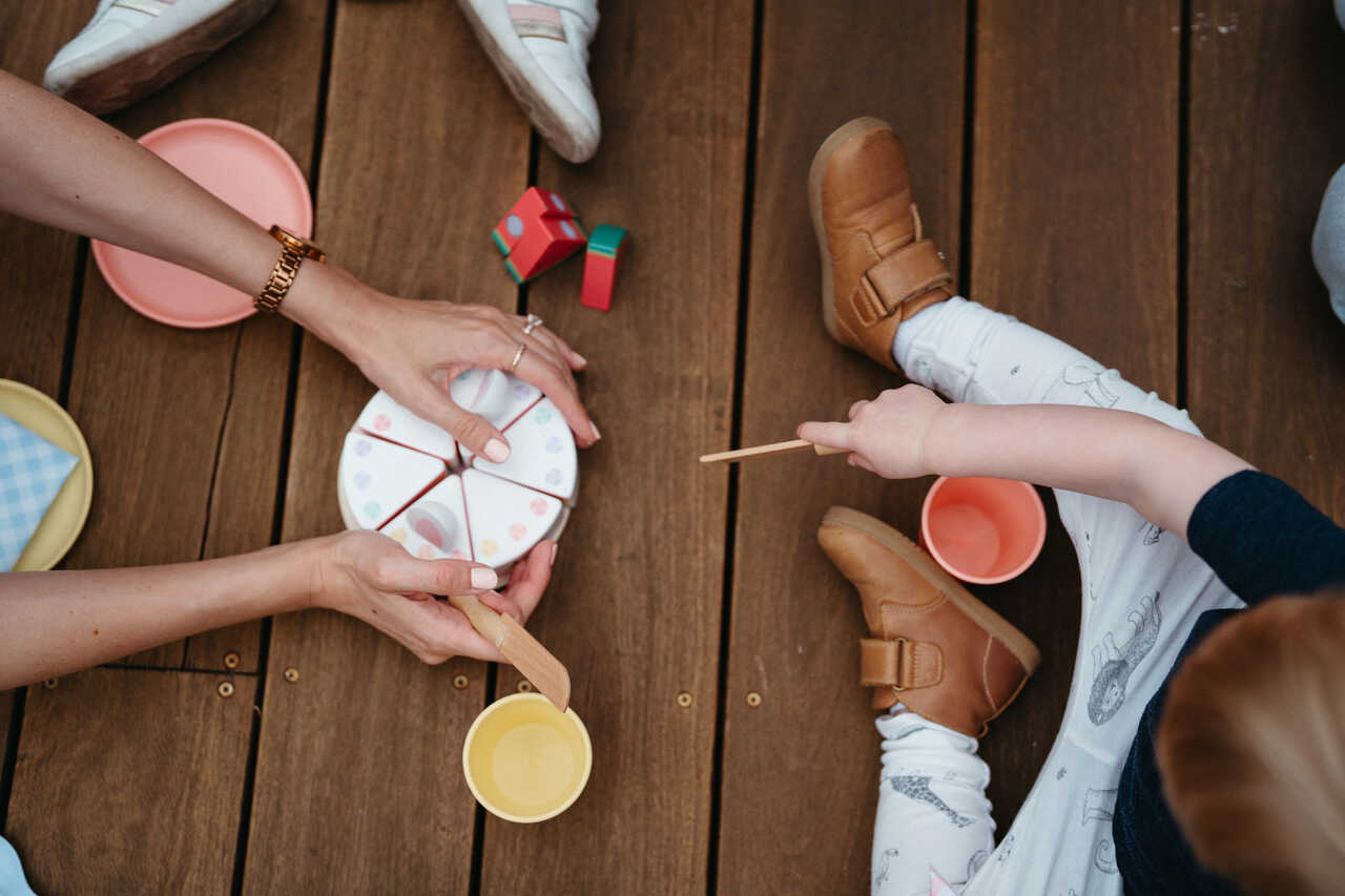 Following the childs lead in picnic play